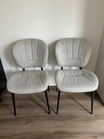 2 stoffen stoelen grijs wit gemêleerd, Huis en Inrichting, Stoelen, Ophalen, Zo goed als nieuw, Grijs, Twee