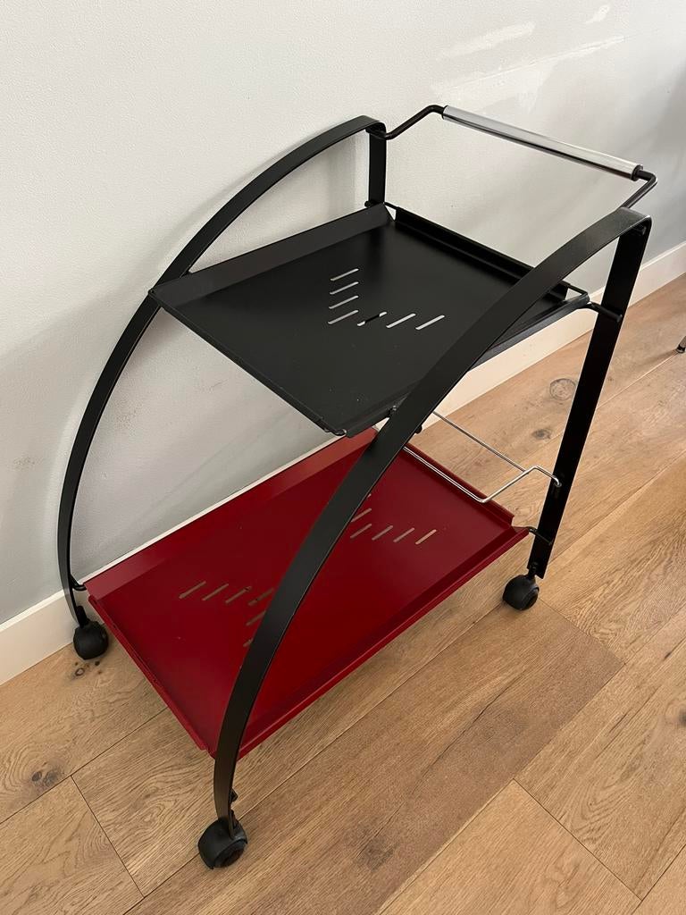 Vintage Chroom Metaal serveerwagen trolley, Ophalen, Minder dan 55 cm, Gebruikt, Metaal of Aluminium