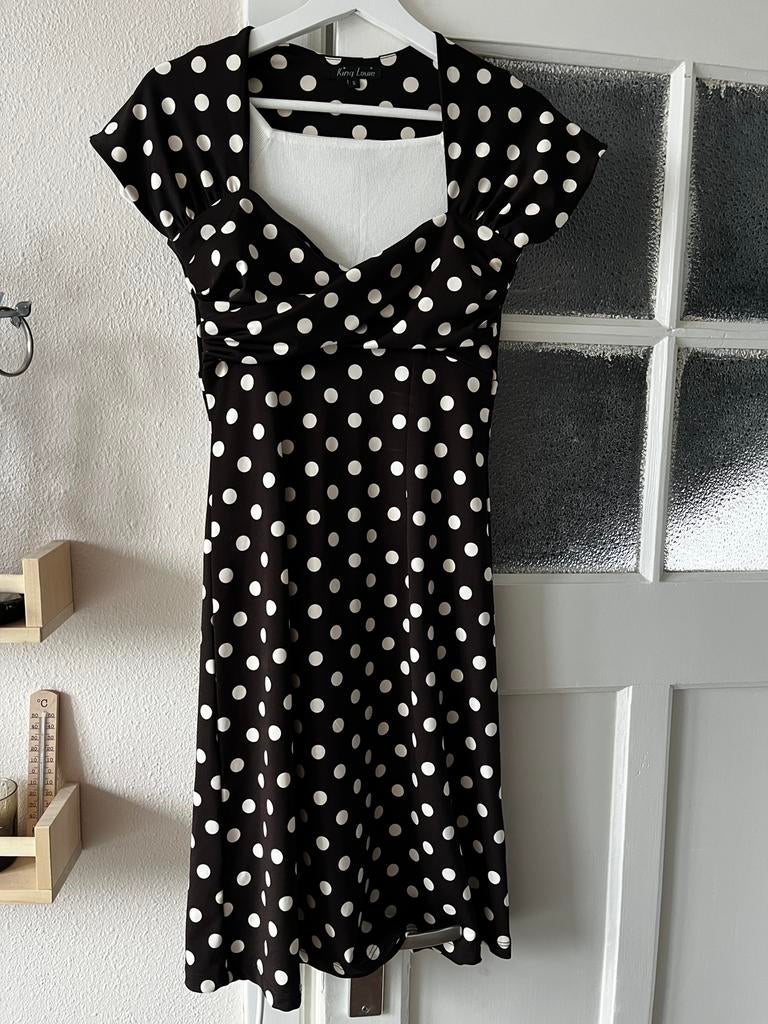 Vrolijke polkadot jurk King Louie maat S, Kleding | Dames, Jurken, Verzenden, Zo goed als nieuw, Maat 36 (S), Boven de knie