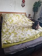 Box spring upholstered bed with mattress topper, Ophalen, Gebruikt, Tweepersoons, 200 cm