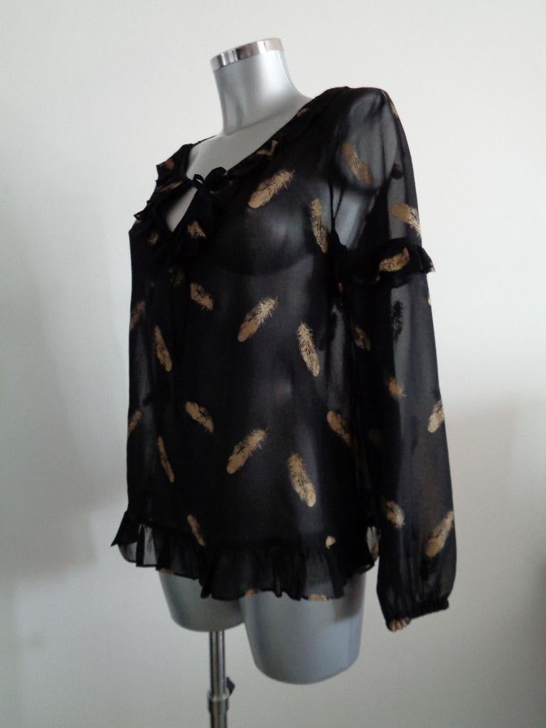 The Kooples feestelijke blouse met goud, maat 2 - medium, Kleding | Dames, Maat 38/40 (M), The  Kooples, Zwart, Nieuw