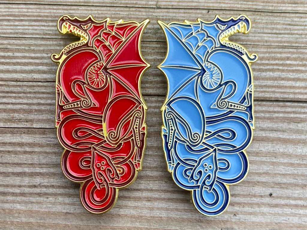 efteling pin setje joris en de draak, Verzenden, Nieuw, Button of Speldje