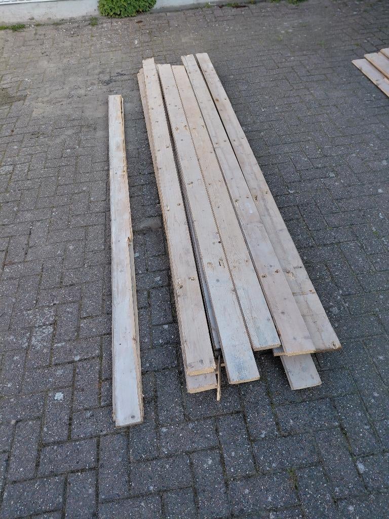 vuren houten vloerplanken gebruikt, Doe-het-zelf en Verbouw, Ophalen, Gebruikt, Minder dan 25 mm, Balk