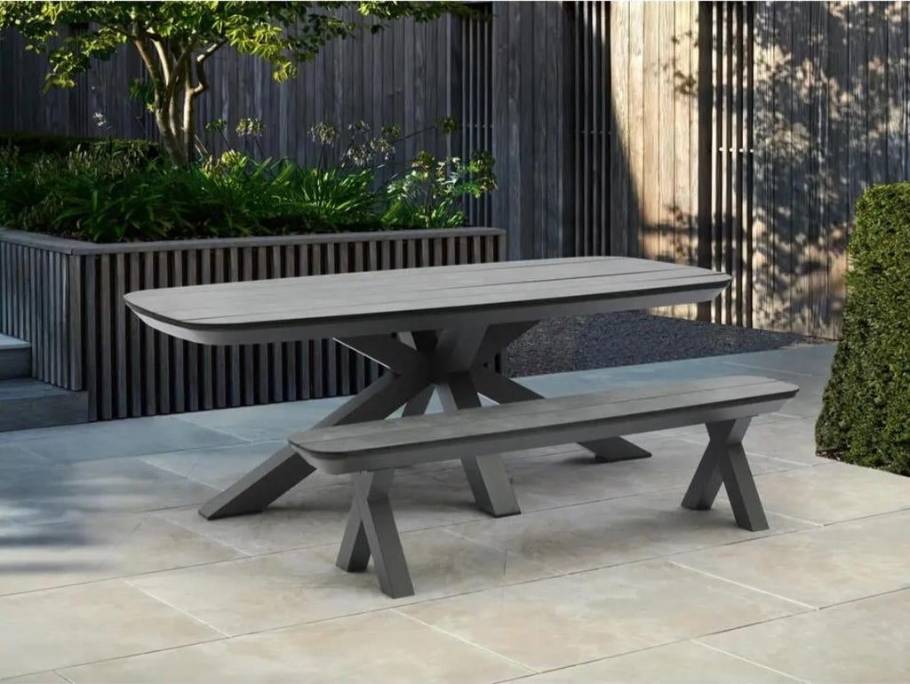 Sens-Line - Bradford Tuintafel - 220x100cm - HPL Grijs, Ophalen of Verzenden, Nieuw