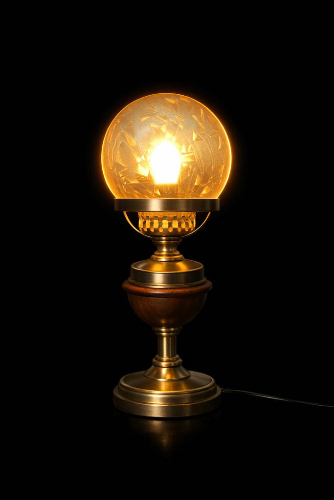 Vintage tafellamp, Huis en Inrichting, Lampen | Tafellampen, Ophalen of Verzenden, Zo goed als nieuw, Glas, Minder dan 50 cm