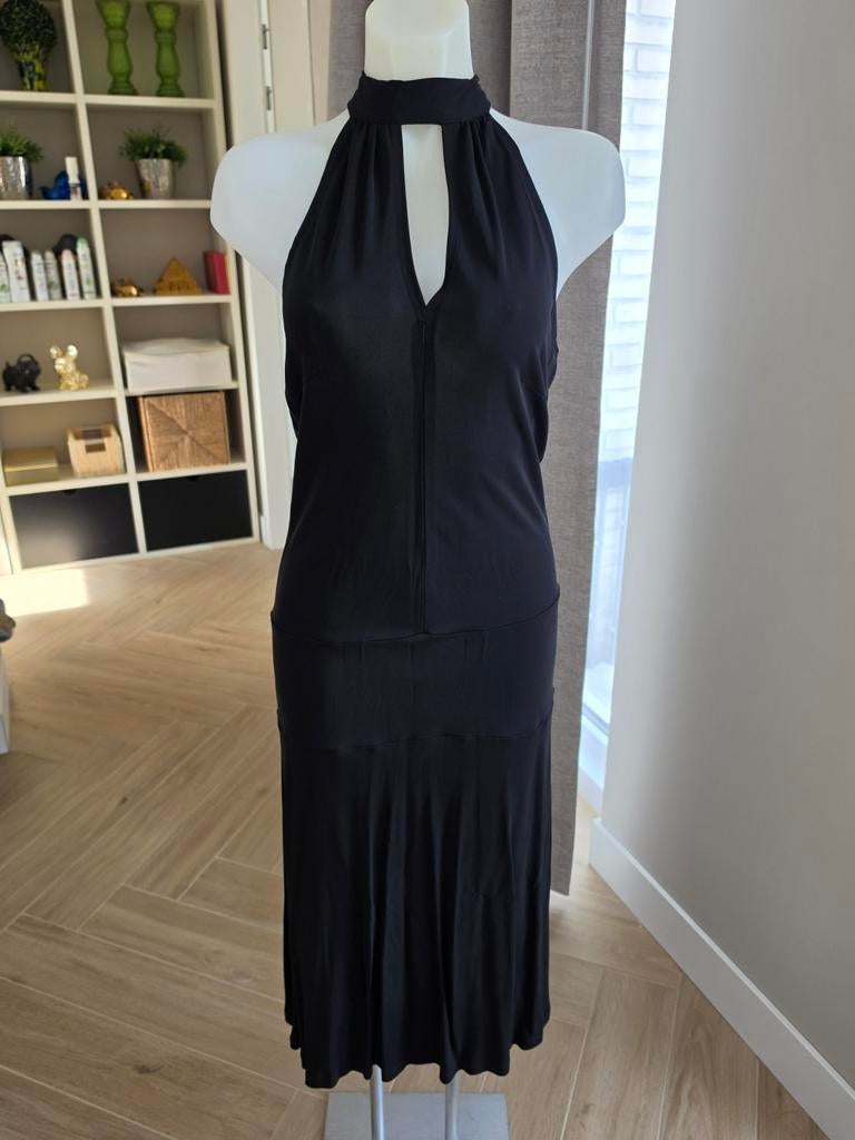 Steps halter jurk zwart met mooi decolleté maat L, Zwart, Maat 42/44 (L), Ophalen of Verzenden, Zo goed als nieuw