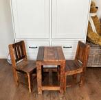 Prachtig handgemaakt houten kinder tafel en stoelen set, Kinderen en Baby's, Speelgoed | Houten speelgoed, Ophalen, Zo goed als nieuw