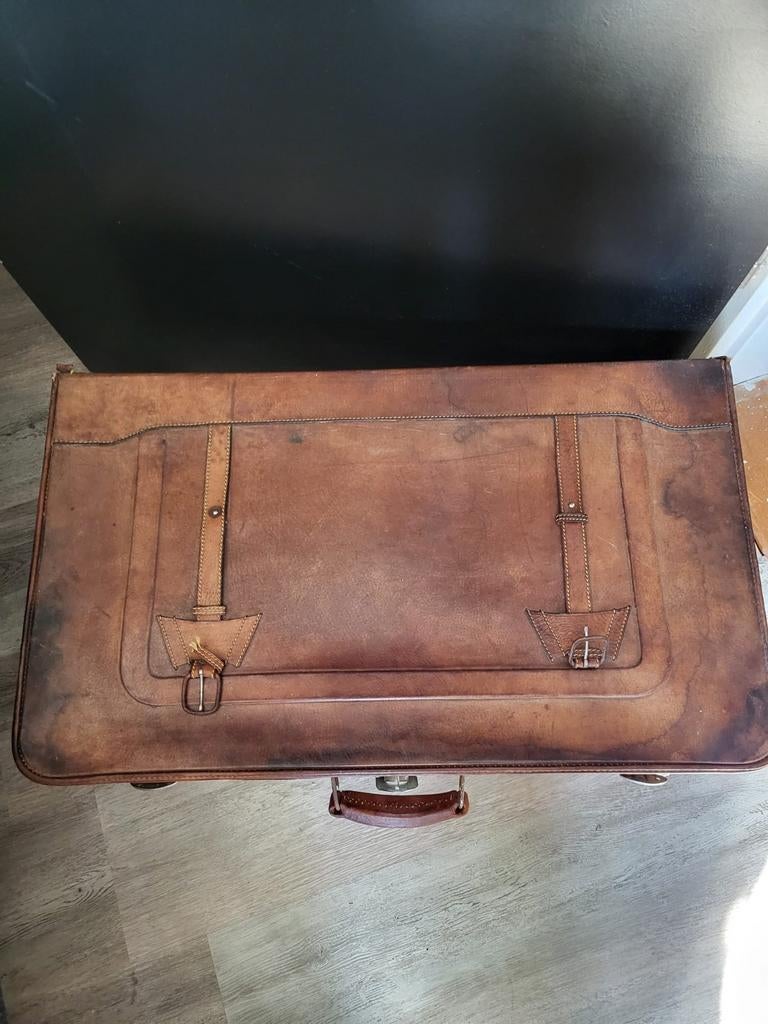 Vintage Golden Leaf koffer, Ophalen, Gebruikt, Leer
