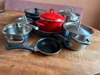 Pannenset, nog goed voor een tweede ronde, Ophalen of Verzenden, Gebruikt, Rvs, Pannenset