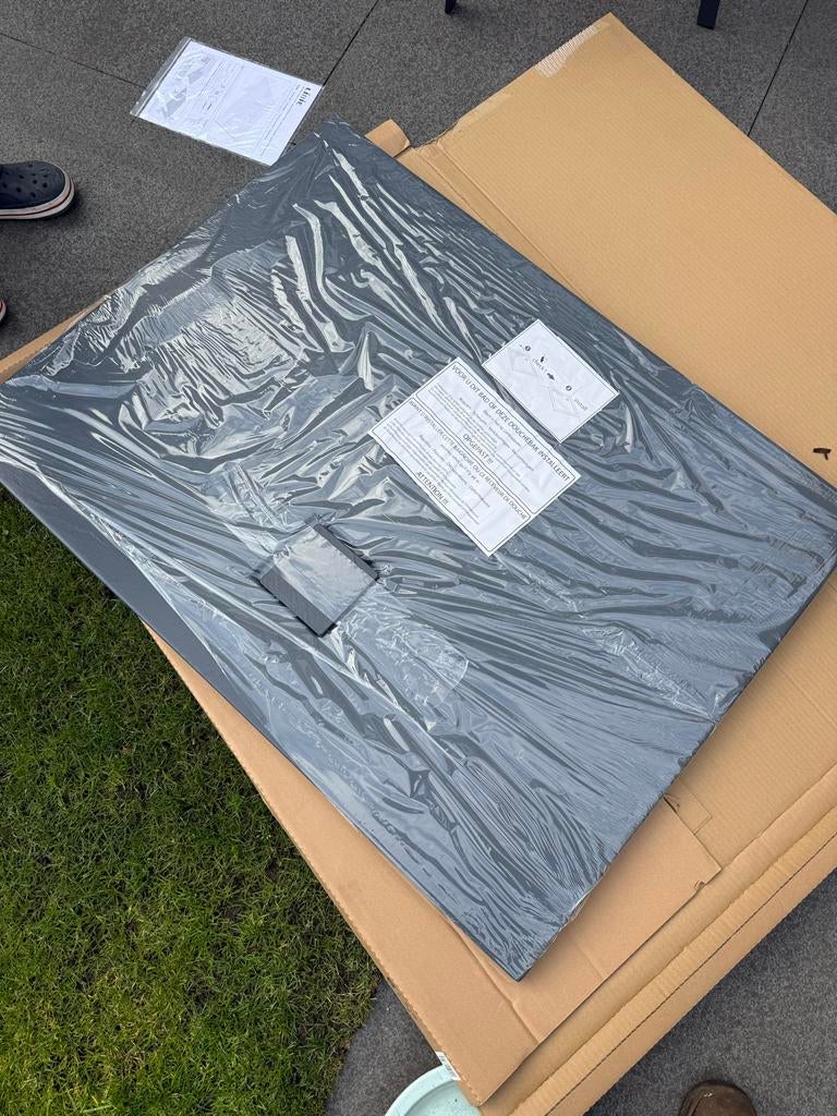 Nieuwe douchebak 90x120 cm, grijs, 4cm hoog, Doe-het-zelf en Verbouw, Sanitair, Ophalen of Verzenden, Nieuw, Douche