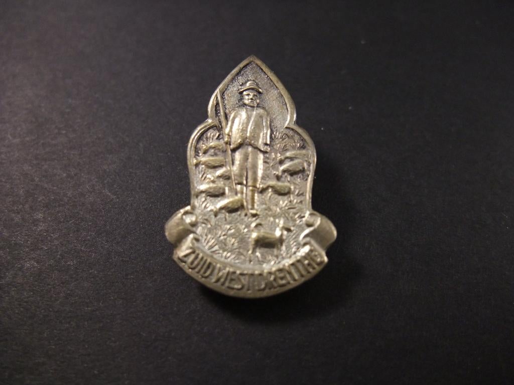 Zuidwest-Drenthe ( Boer met kudde dieren) speld, Ophalen of Verzenden, Gebruikt, Overige onderwerpen, Speldje of Pin