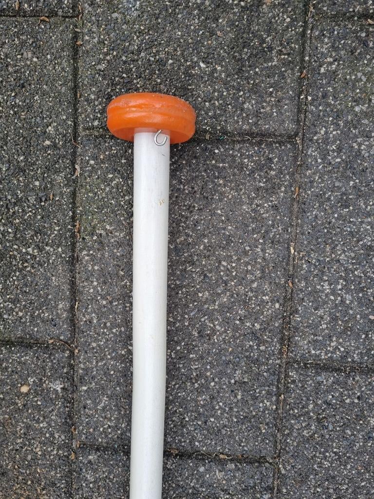 Houten vlaggenstok 250 cm met oranje houten knop, Ophalen, Gebruikt