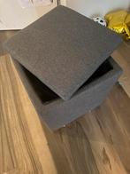 Grijze hokjer/poef, Ophalen, Minder dan 50 cm, Vierkant, Minder dan 50 cm