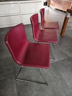 Set van 6 eetkamerstoelen in bordeaux lederlook, Huis en Inrichting, Stoelen, Ophalen, Gebruikt, Vijf, Zes of meer stoelen, Leer