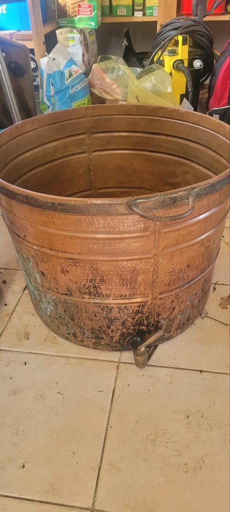 Antieke koperen wastobbe, Antiek en Kunst, Ophalen of Verzenden