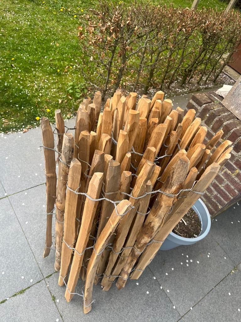 Kastanje Engels schapenhek, 100 cm hoog, ca 5 meter lang, Tuin en Terras, Ophalen, Zo goed als nieuw, Hout, Tuinhek