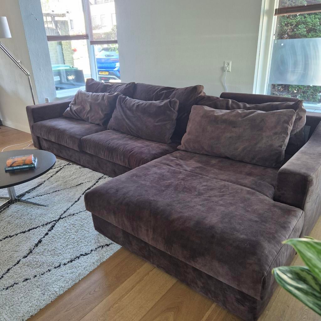 Donkerbruine Bank Odette Goossens, Ophalen, Modern, Comfortabel, 250 tot 300 cm, Gebruikt