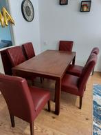 Eettafel met of zonder zes stoelen, Huis en Inrichting, Ophalen, Gebruikt, Vijf personen of meer