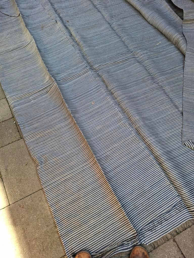Tenttapijt 3x5 meter grijs/blauw - Gebruikt maar goed, Ophalen of Verzenden, Gebruikt