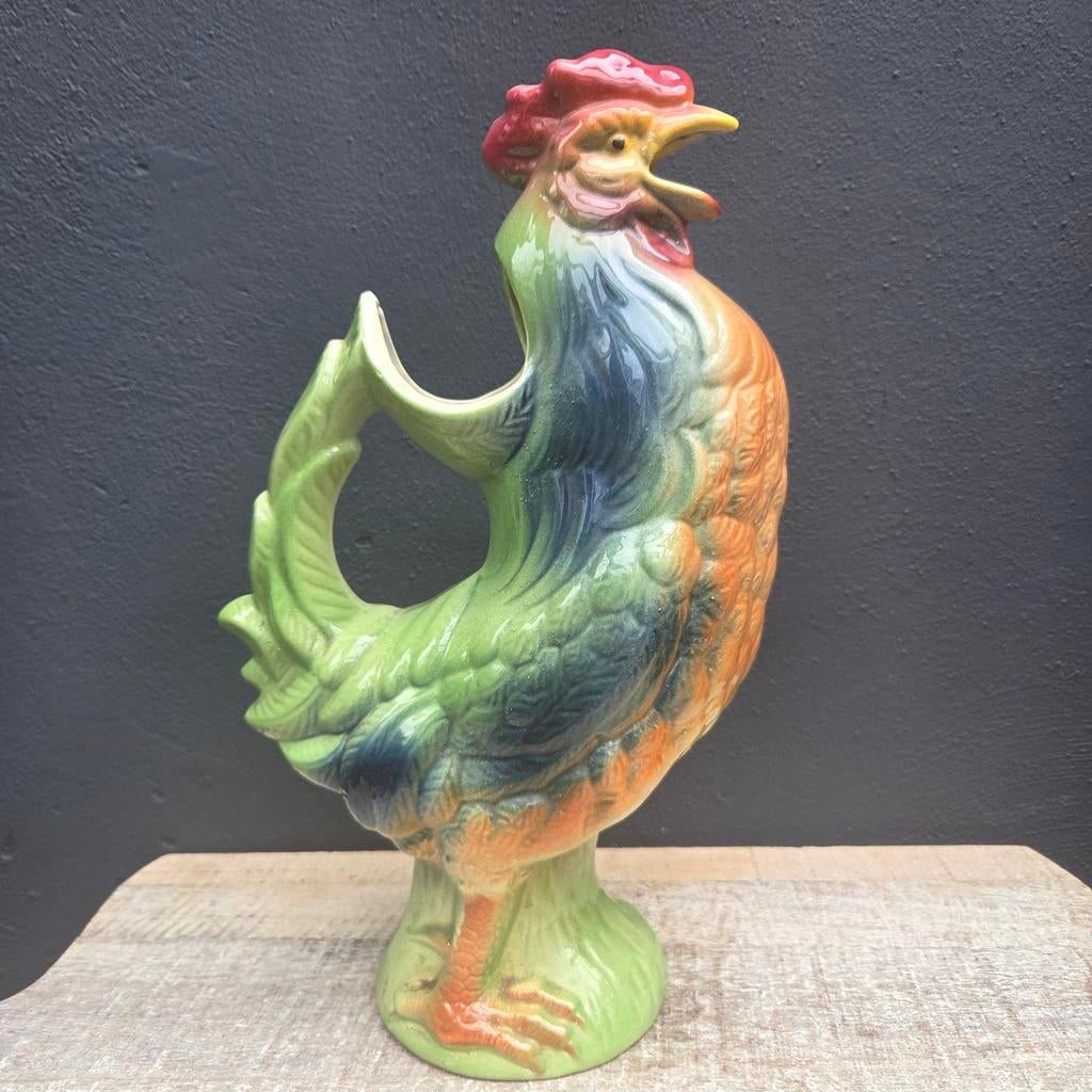 Brocante Barbotine Aardewerk Waterkan Haan St Clement, Ophalen of Verzenden