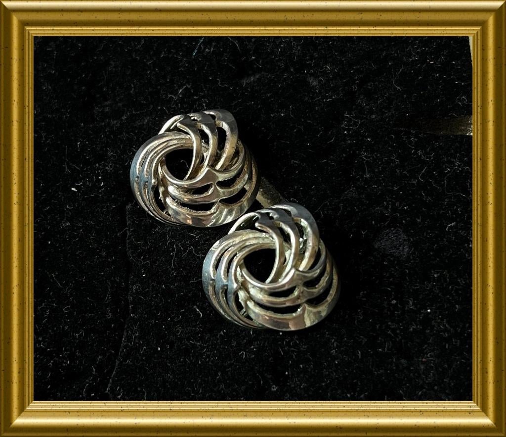 Zilveren klem oorbellen, clips, Sieraden, Tassen en Uiterlijk, Antieke sieraden, Ophalen of Verzenden, Zilver, Oorbellen