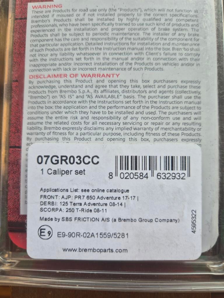 Remblokken transalp xl750, Motoren, Ophalen of Verzenden