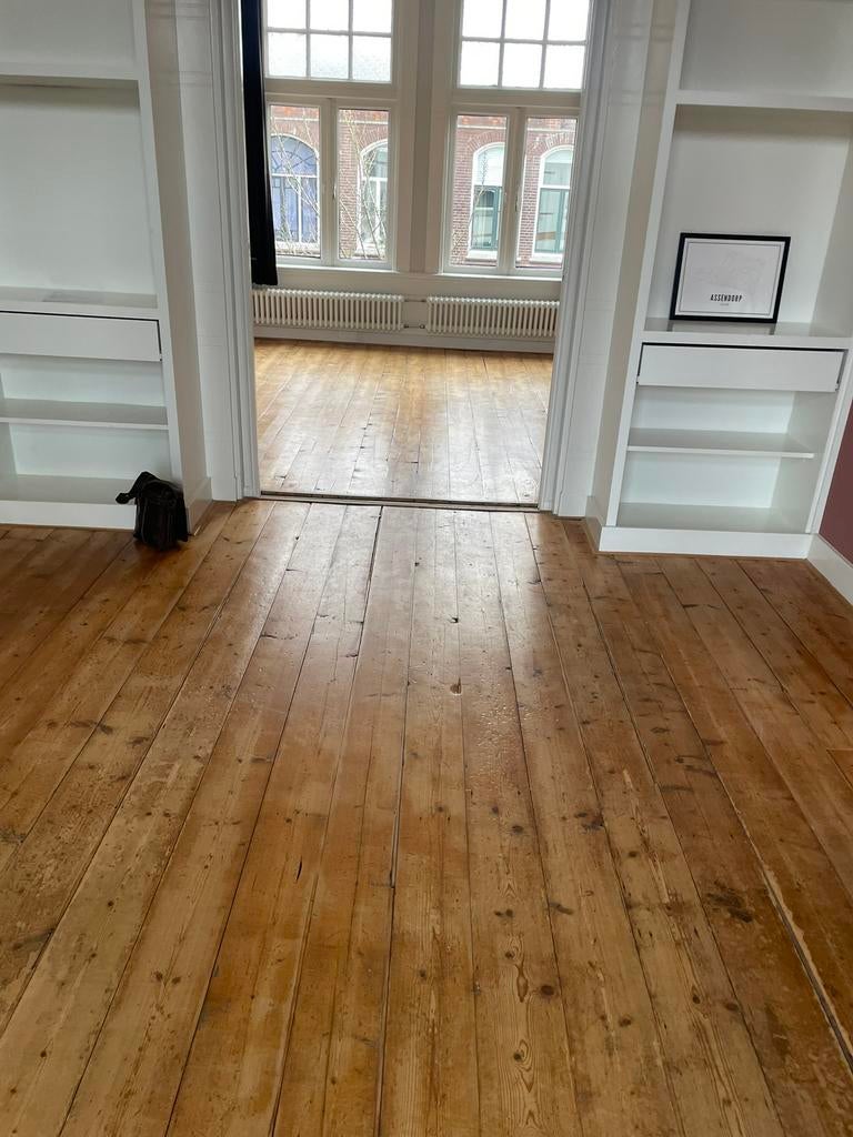 Vintage grenen vloer planken 30m2, Doe-het-zelf en Verbouw, Hout en Planken, Ophalen, Gebruikt, Minder dan 25 mm, Grenen