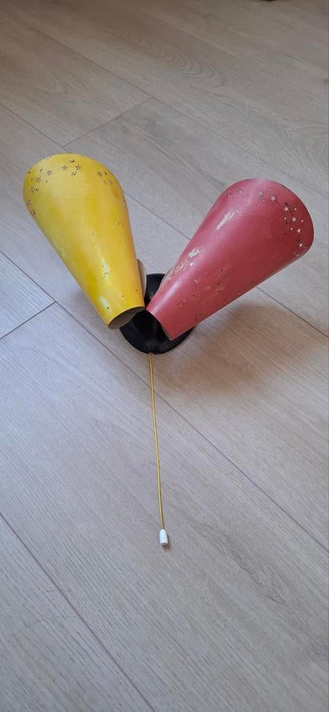 Vintage Hoffmeister & Sohn HOSO wandlamp jaren '50 geel, Ophalen