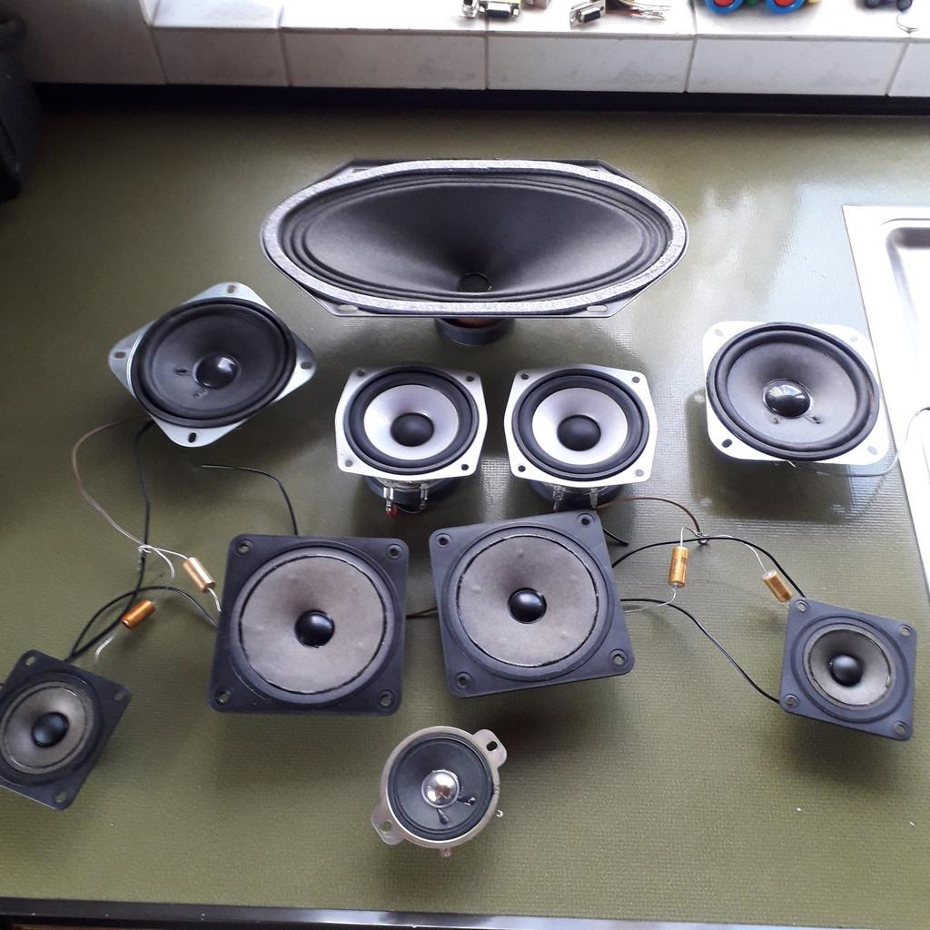 Doos met luidsprekers JVC PHILIPS SHARP, Ophalen, Minder dan 60 watt, Front, Rear of Stereo speakers, JVC