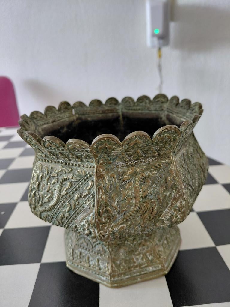 Koperen messing antieke pot india, Ophalen of Verzenden, Koper