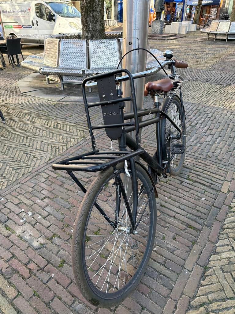 Zwarte damesfiets met voordrager, Overige merken, Terugtraprem, Versnellingen, Ophalen of Verzenden