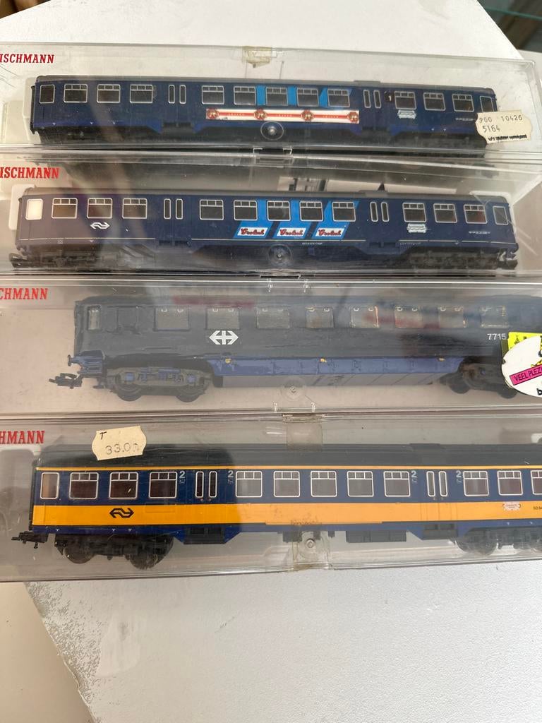 Fleischmann NS Passagierswagons - Set van 4, Hobby en Vrije tijd, Gebruikt, Gelijkstroom, Fleischmann, Wagon