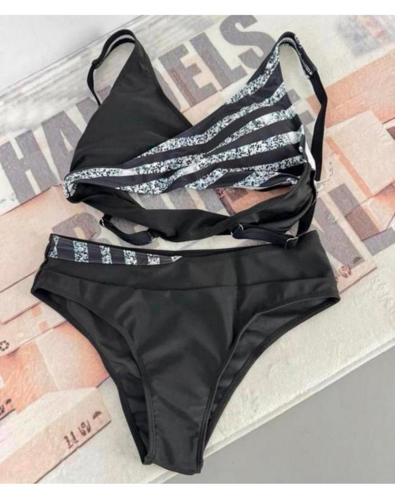 dames bikini set tweedelig badpak badmode maat M gestreept, Zwart, Nieuw, Ophalen of Verzenden, H