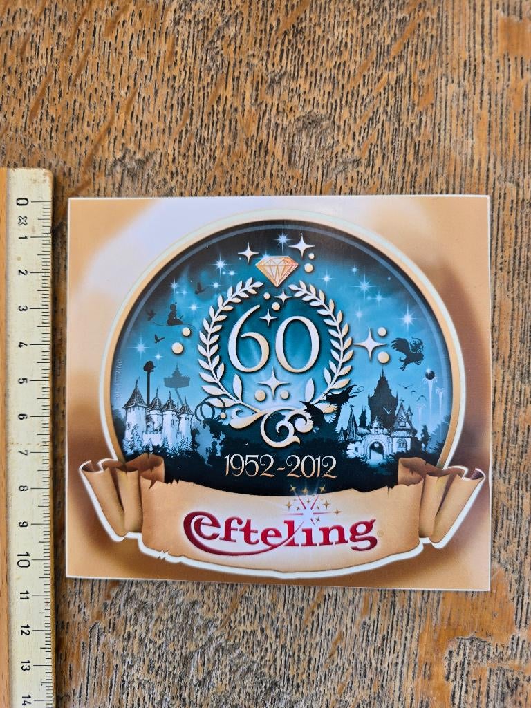 Efteling sticker 60 jaar, Ophalen of Verzenden, Nieuw, Overige typen