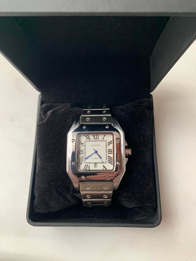 Cartier heren horloge, Verzenden, Zo goed als nieuw, Staal, Overige merken