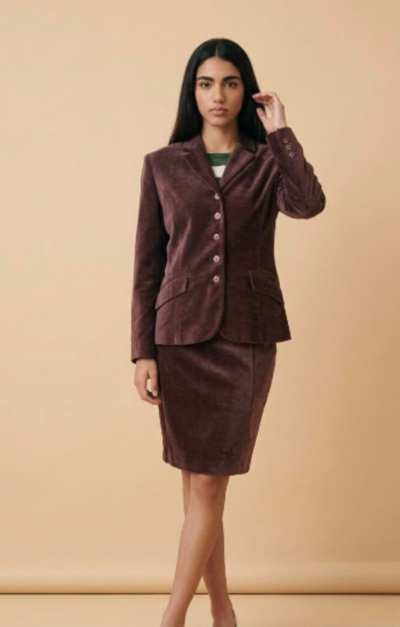 Nieuwe  bruine dames mantel pak  merk lanabys maat 42, Kostuum of Pak, Bruin, Maat 42/44 (L), Nieuw