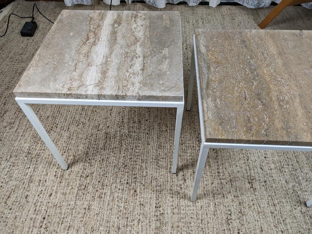 vintage design travertin bijzettafels salontafel natuursteen, Huis en Inrichting, Tafels | Salontafels, Ophalen, 100 tot 150 cm