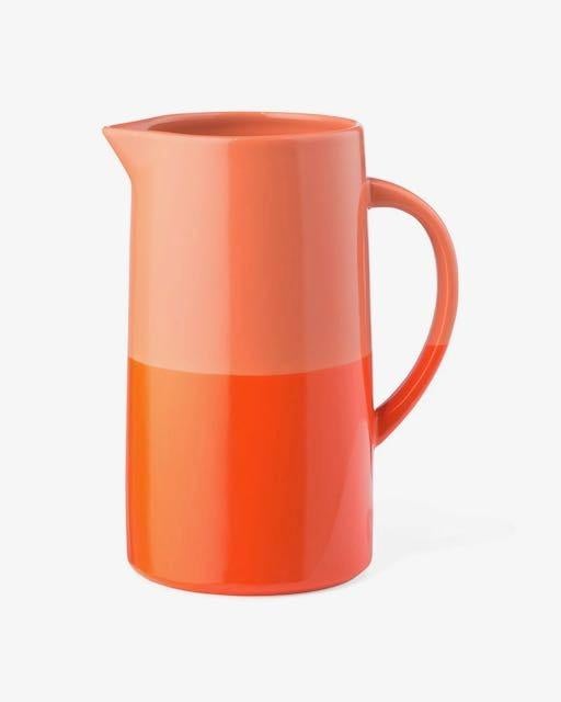 Vaas kan karaf vaas oranje 1,4 liter, Overige kleuren, Aardewerk of Porselein, Ophalen of Verzenden, Zo goed als nieuw