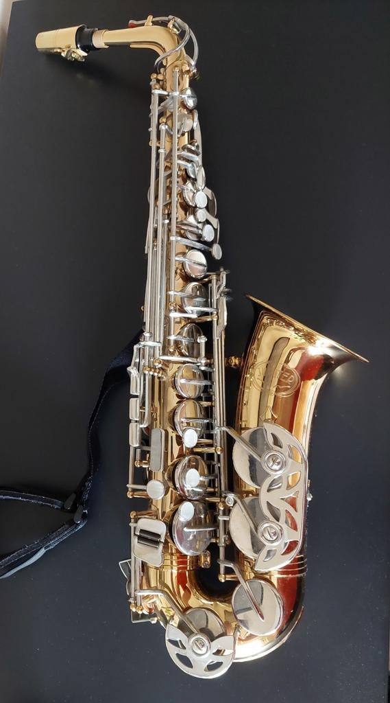 Jupiter saxofoon met koffer en accessoires, Ophalen, Gebruikt, Alt, Met koffer