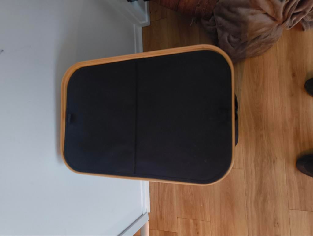 Stijlvolle afvalemmer met bamboe rand, Ophalen, Overige materialen, Gebruikt, Minder dan 50 cm