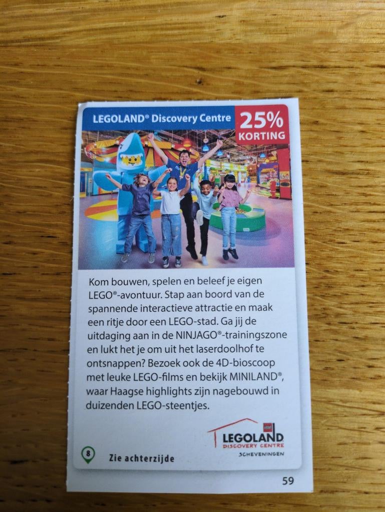 Kortingsbon voor Legoland Discovery Centre, Tickets en Kaartjes, Drie personen of meer, Kortingskaart