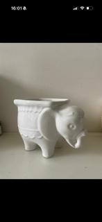 Vintage bloempotje olifant, Tuin en Terras, Bloempotten, Gebruikt, Rond, Ophalen of Verzenden, Aardewerk