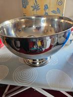 Grote zilverkleurige schaal met granaat appels, Ophalen of Verzenden, Rond, Overige materialen