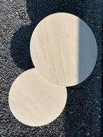 Travertin salontafel set van 2, voor binnen of buiten, Tuin en Terras, Ophalen of Verzenden, Nieuw, Rond, Overige materialen