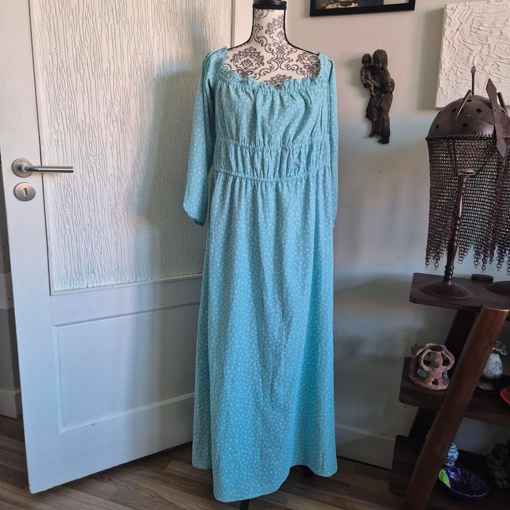 H&M Off-shoulder Maxi-jurk Blauw Wit XL • Nieuw met kaartje, H&M, Blauw, Maat 46/48 (XL) of groter, Nieuw