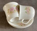 Vintage Kopjes en Schotels met Bloemenmotief, Gebruikt, Ophalen of Verzenden, Overige stijlen, Kop(pen) en/of Schotel(s)