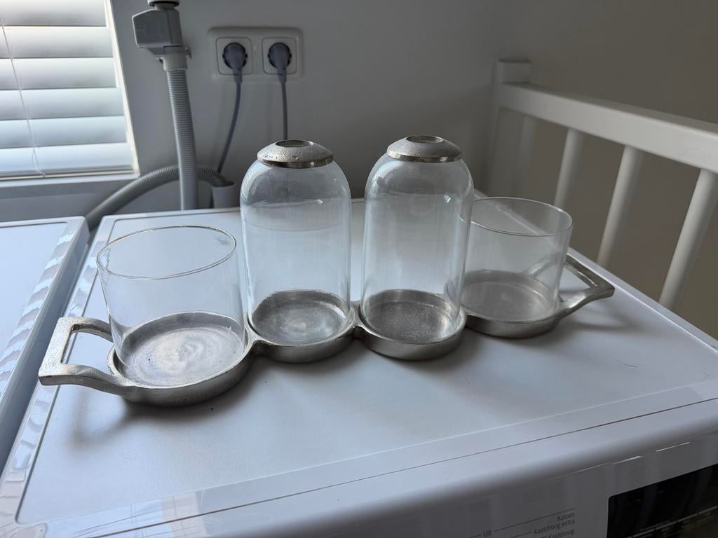 Rivièra Maison Windlichthouder met 3 glazen, Ophalen, Gebruikt, Metaal, Kandelaar