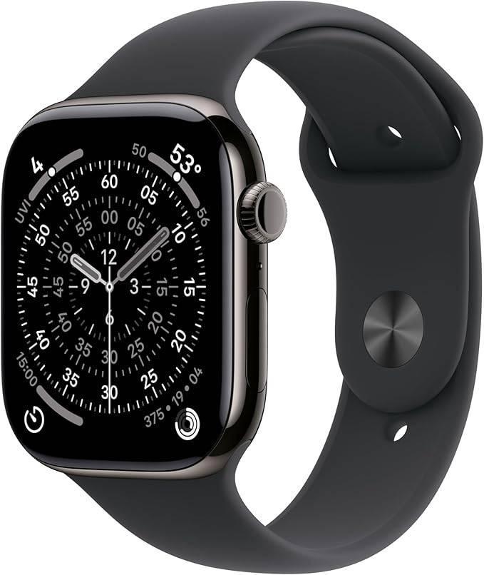 Apple Watch Series 11 GPS + Cellular 46mm Jet Black SB M/L, Sieraden, Tassen en Uiterlijk, Smartwatches, Nieuw, iOS, Zwart, Afstand