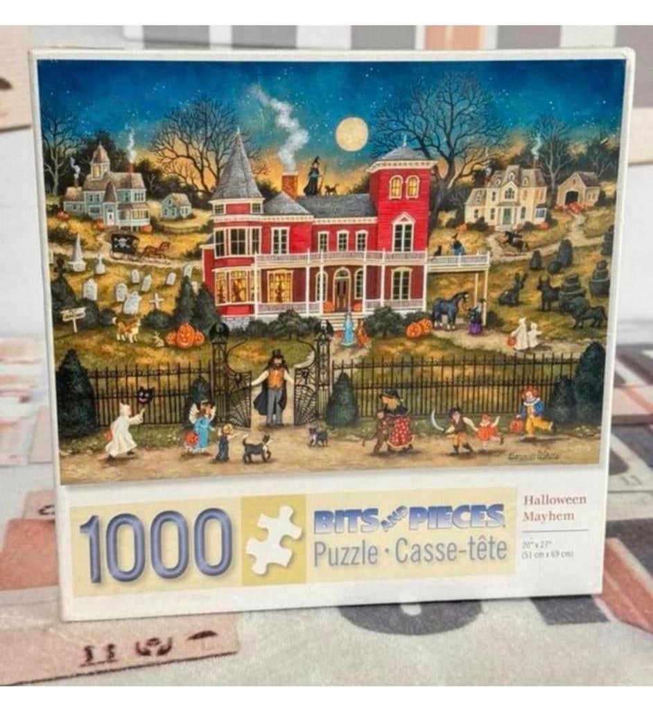 1000 Stukjes puzzel Halloween Mayhem Bonny White puzzle art, Ophalen of Verzenden, 500 t/m 1500 stukjes, Nieuw, Legpuzzel
