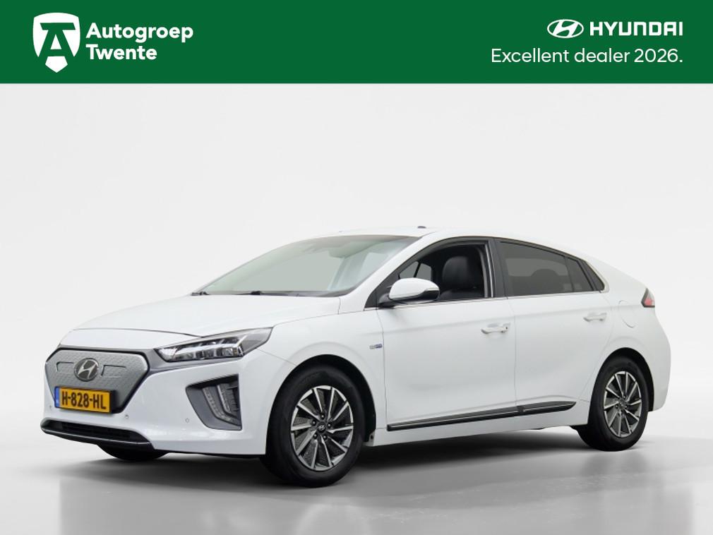 Hyundai IONIQ Premium EV 38 kWh | SOH 100% | Leder | Stoelve, Auto's, Hyundai, Automaat, Gebruikt, Zwart, Wit